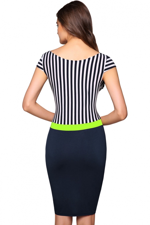 Dámské šaty modré proužkované