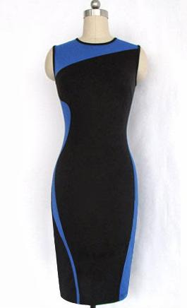Dámské bodycon šaty černomodré