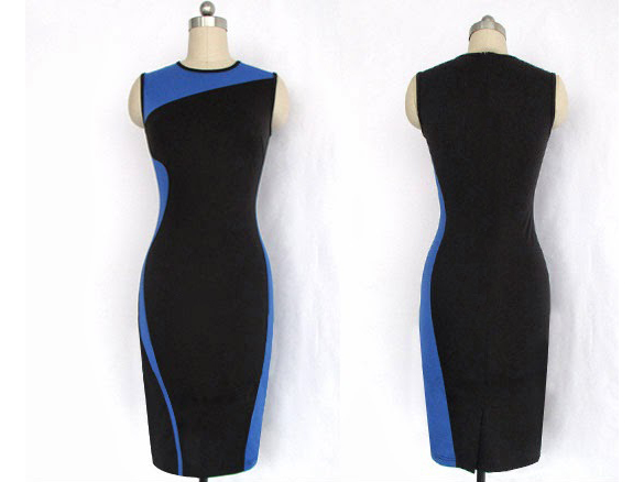 Dámské bodycon šaty černomodré