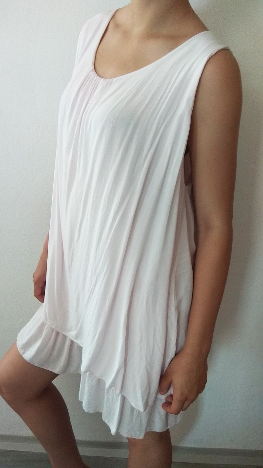 Letní lehoučké šaty bez rukávů světlounce růžové