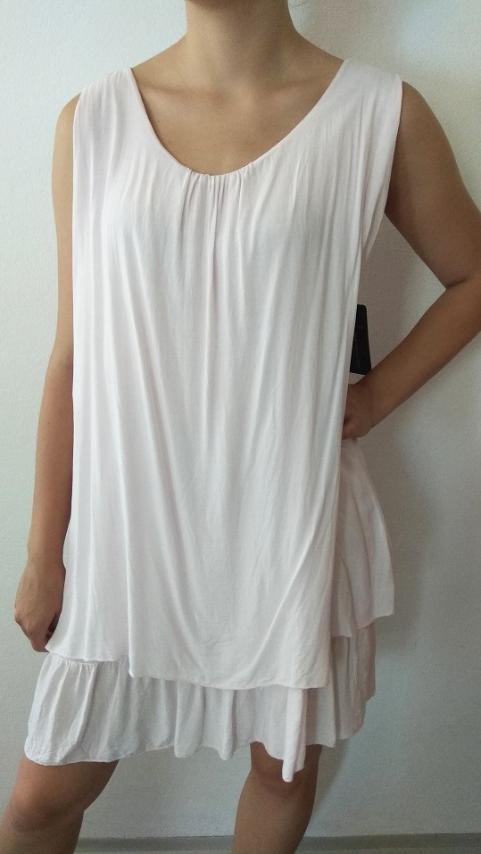 Letní lehoučké šaty bez rukávů světlounce růžové