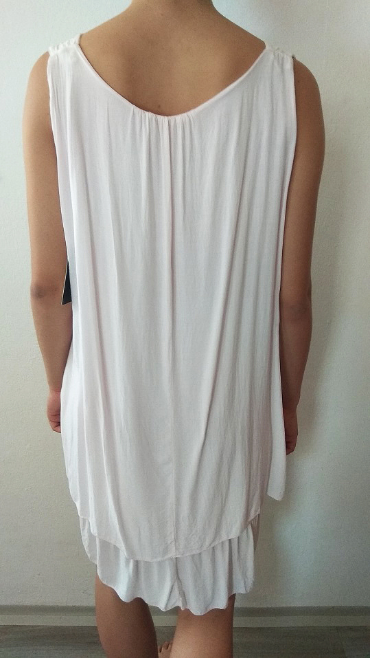 Letní lehoučké šaty bez rukávů světlounce růžové