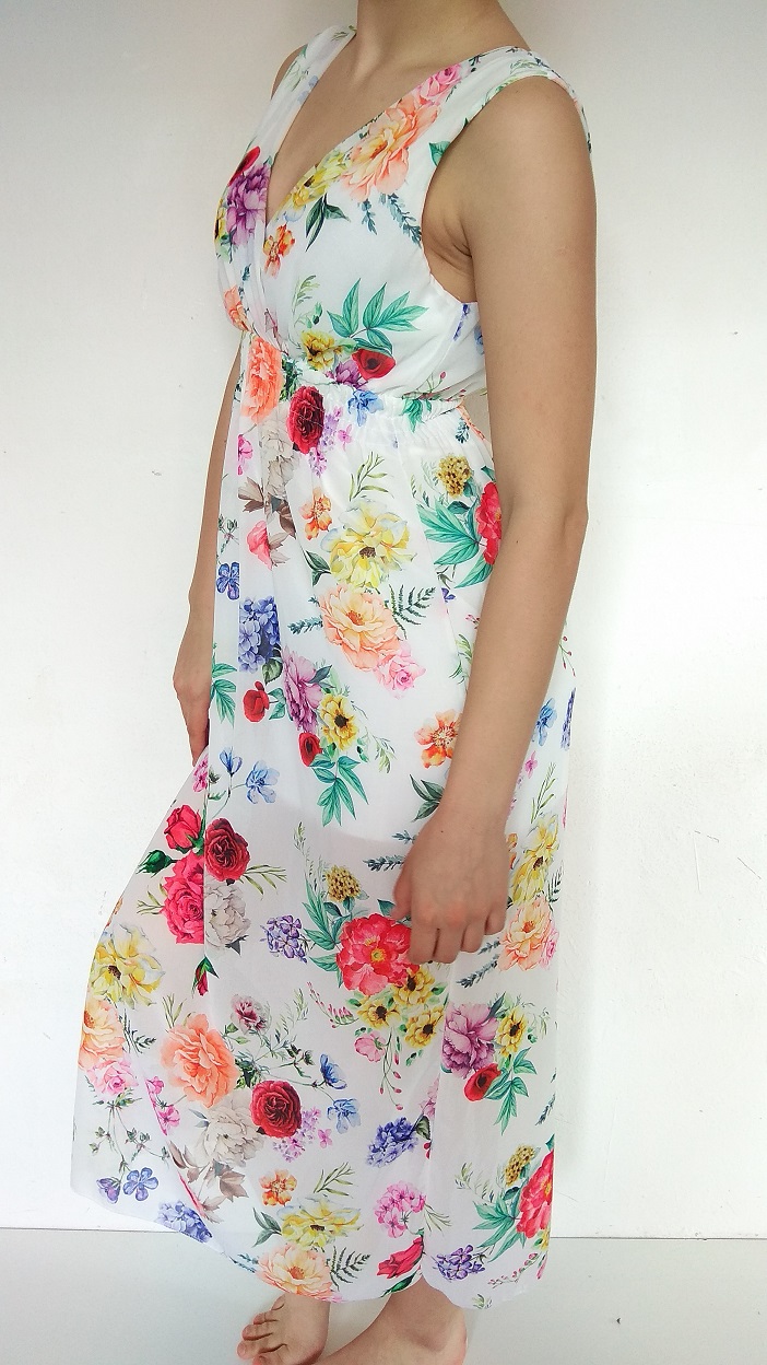 Letní šaty dlouhé květované bílé Italy
