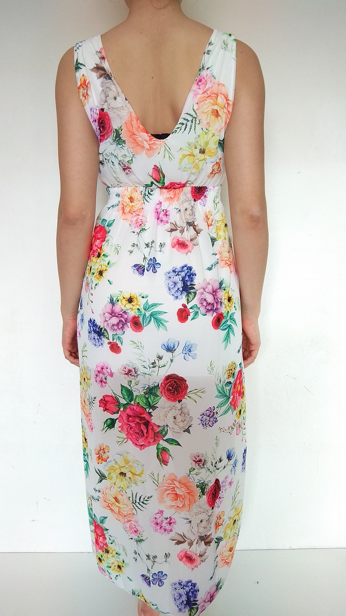 Letní šaty dlouhé květované bílé Italy