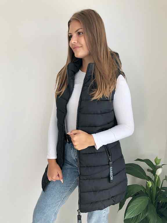 Dámská vesta pro plnoštíhlé černá Rainbow vel.3XL