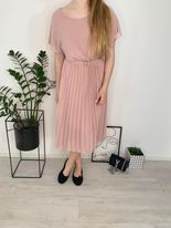 Elegantní šaty plisované růžové UNI