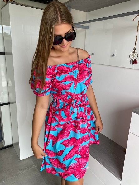 Letní květinkové šaty s kabelkou UNI II.