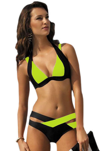 Dámské plavky push-up neonove