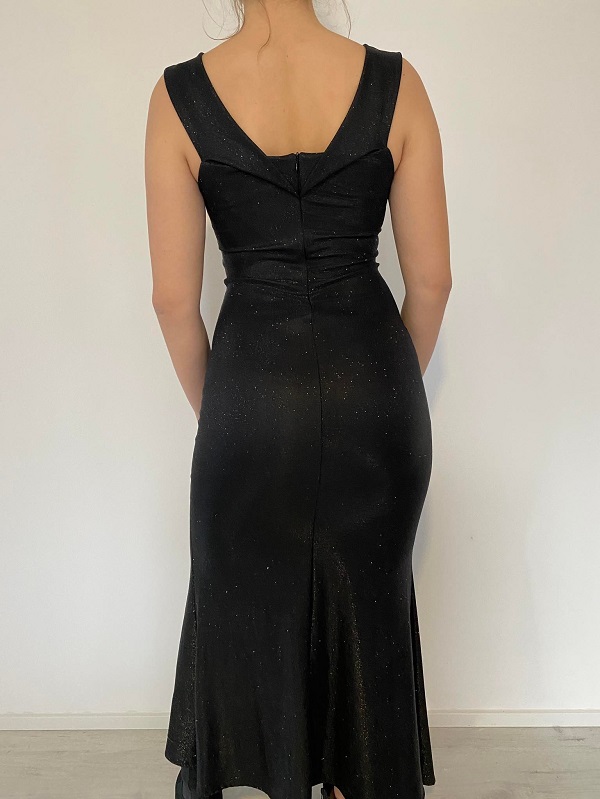 Společenské dlouhé šaty třpytivé černé