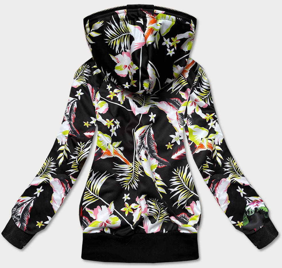 Dámská květovaná mikina černá