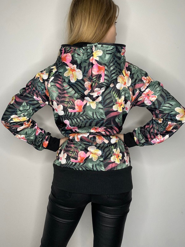 Dámská květovaná mikina khaki