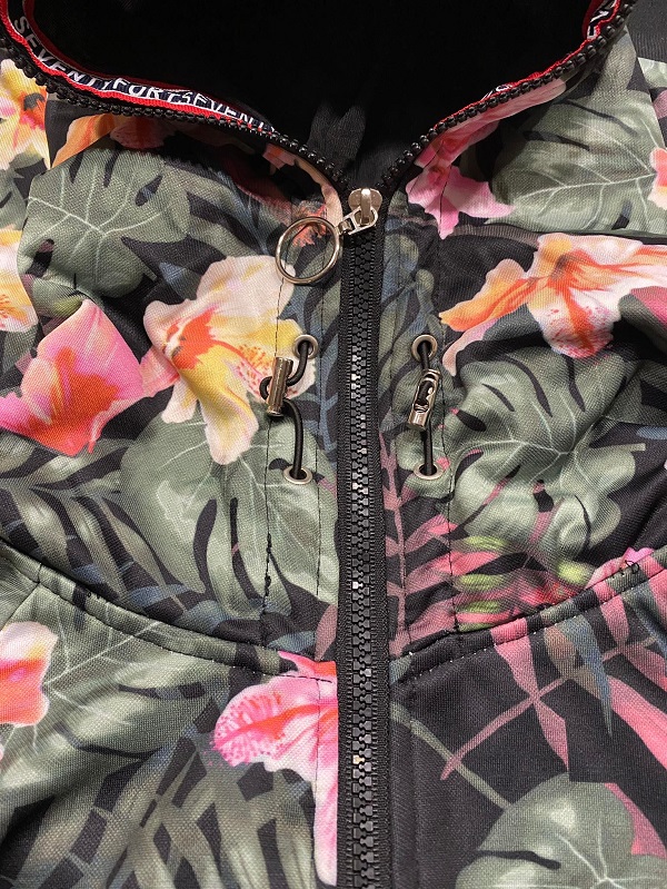 Dámská květovaná mikina khaki