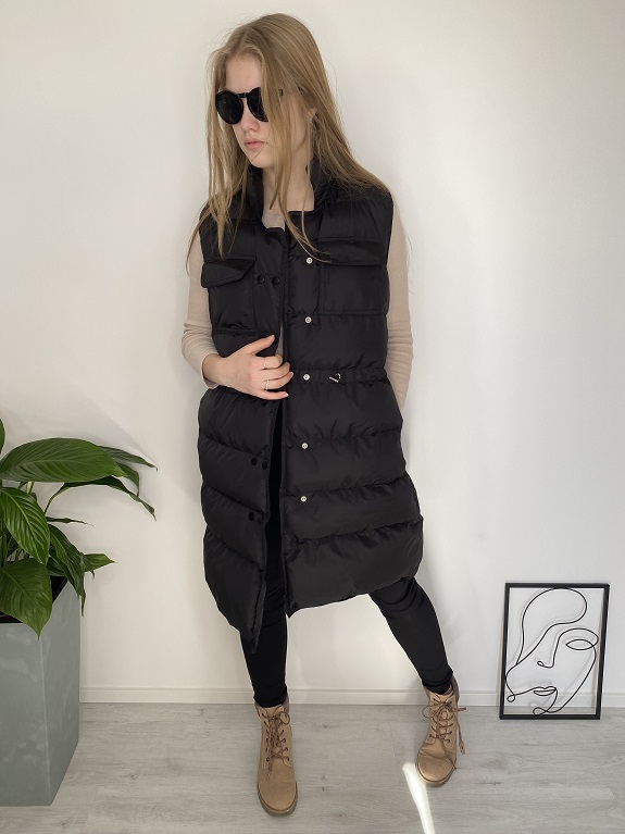 Dámská dlouhá vesta černá II