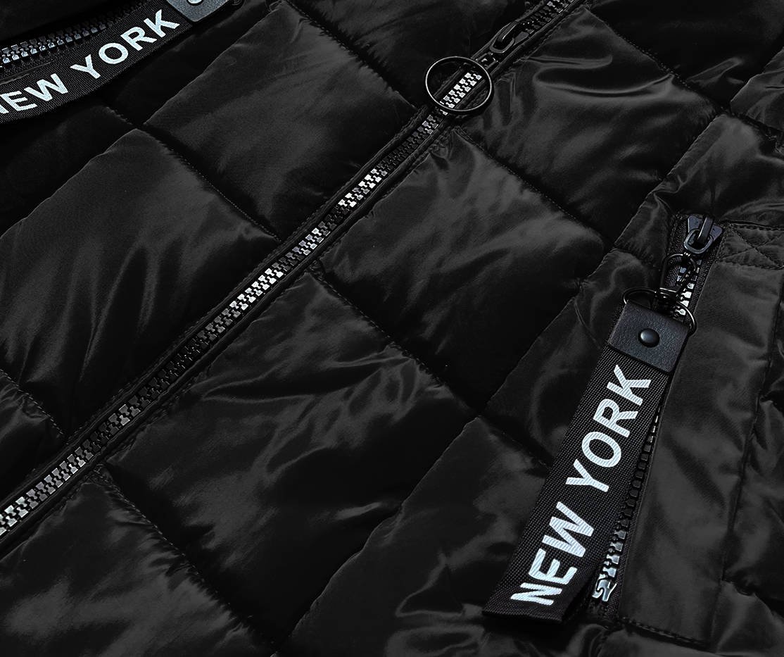 Dívčí zimní vesta s kapucí černá XXL