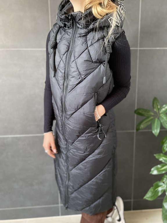 Dámská vesta s kapucí ELEGANCE černá