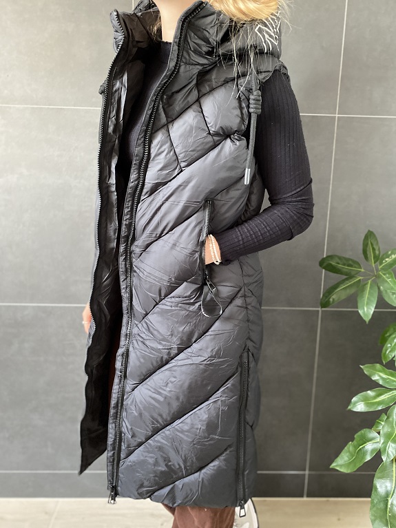 Dámská vesta s kapucí ELEGANCE černá