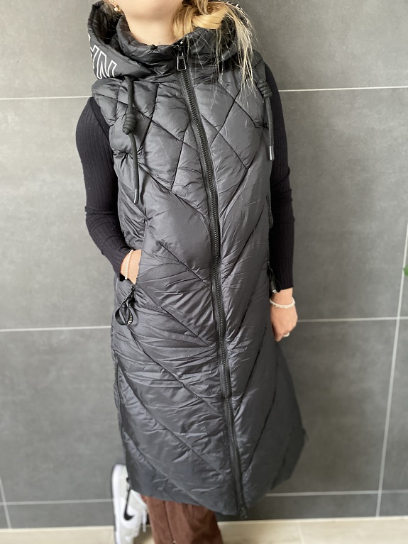 Dámská vesta s kapucí ELEGANCE černá