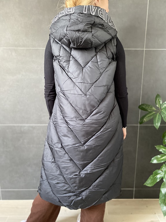 Dámská vesta s kapucí ELEGANCE černá