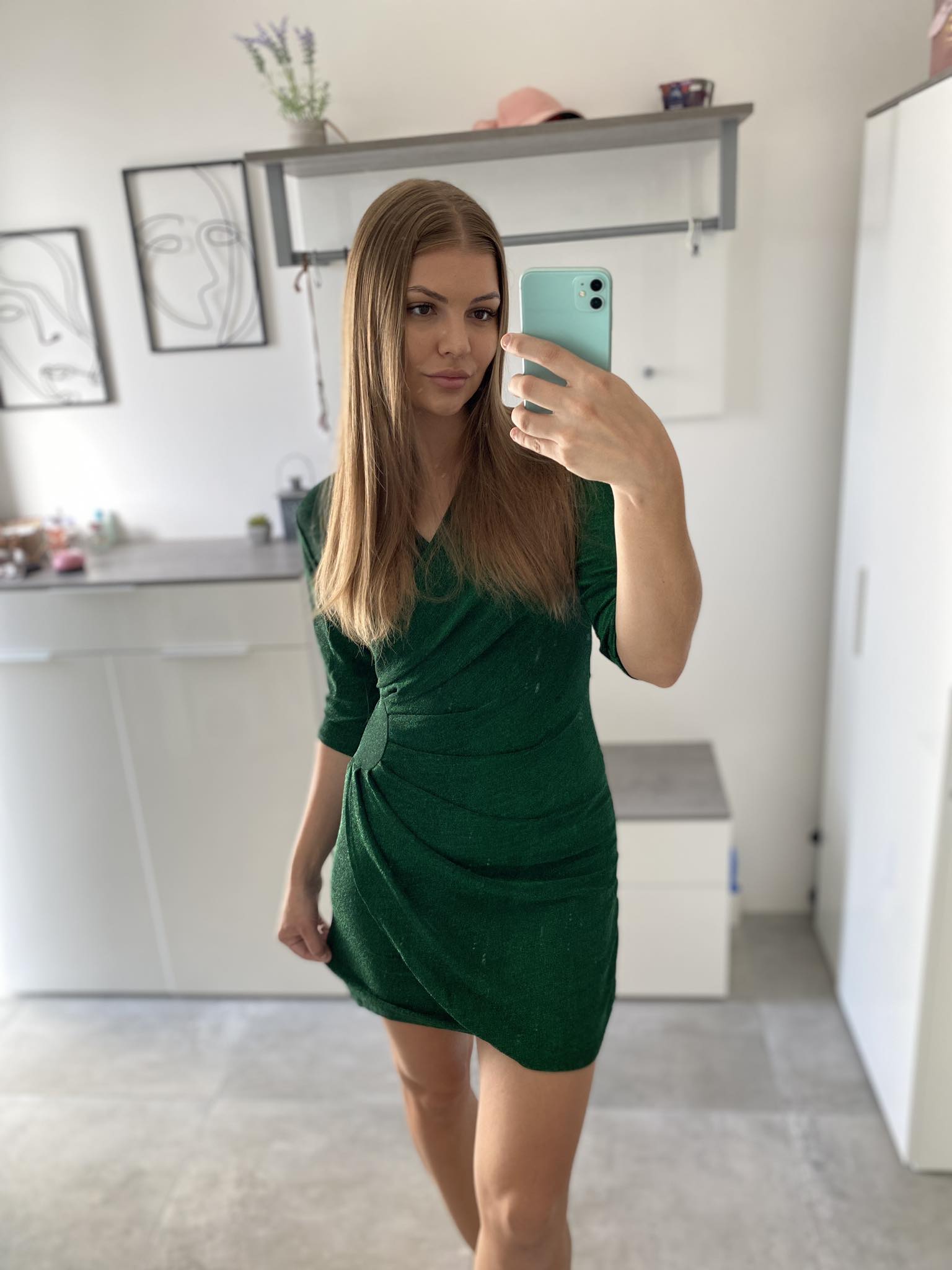 Třpytivé šaty Melissa zelené