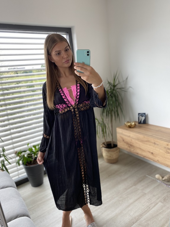 Dámské boho kimono černé UNI vel.