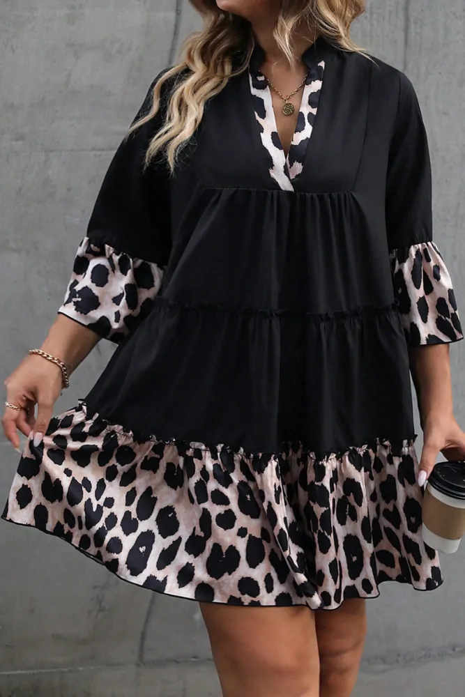 Letní mini šaty Black Leopard