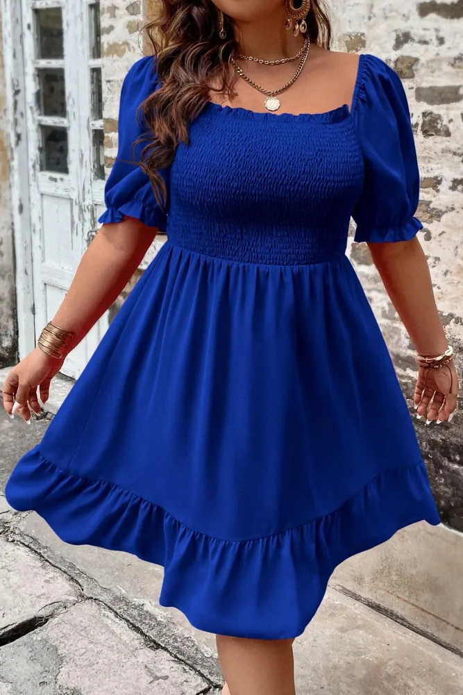 Letní šaty pro plnoštíhlé Dark Blue