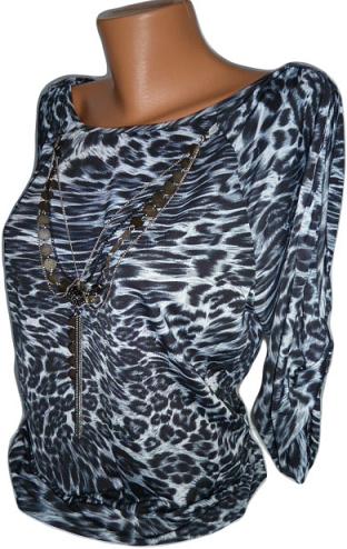 Tygrovaná halenka - tunika + NÁHRDELNÍK