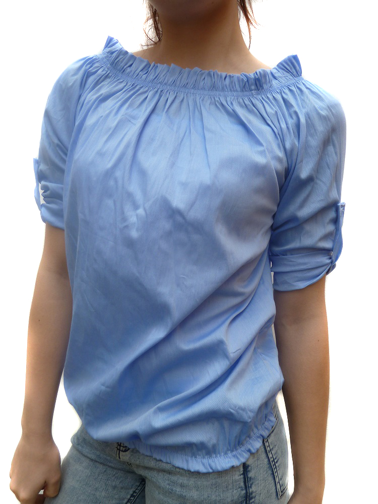 Dámská halenka bleděmodrá romantická