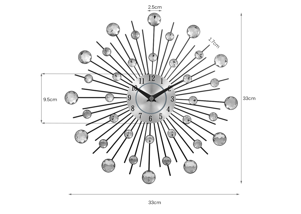 Vintage hodiny se skleněnými krystaly 