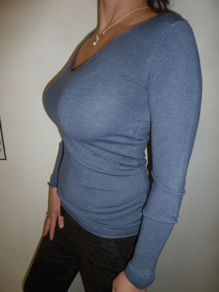 Luxusní dámská hebká halenka modrá