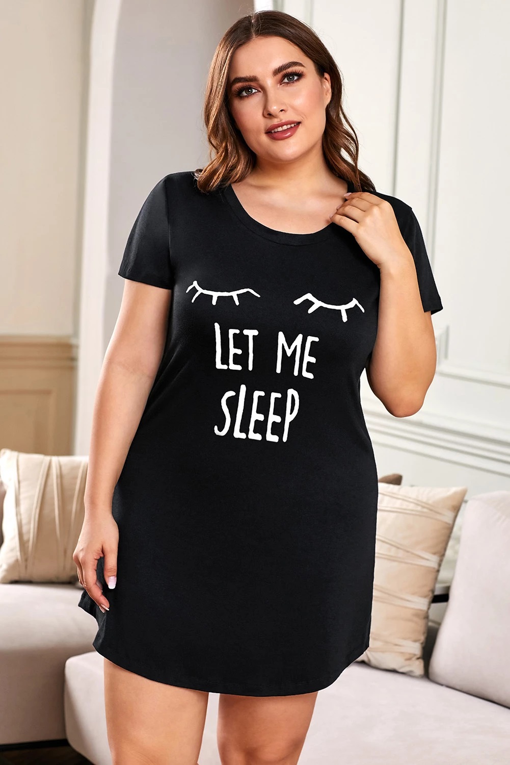 Dámská noční košile pro plnoštíhlé LET ME SLEEP