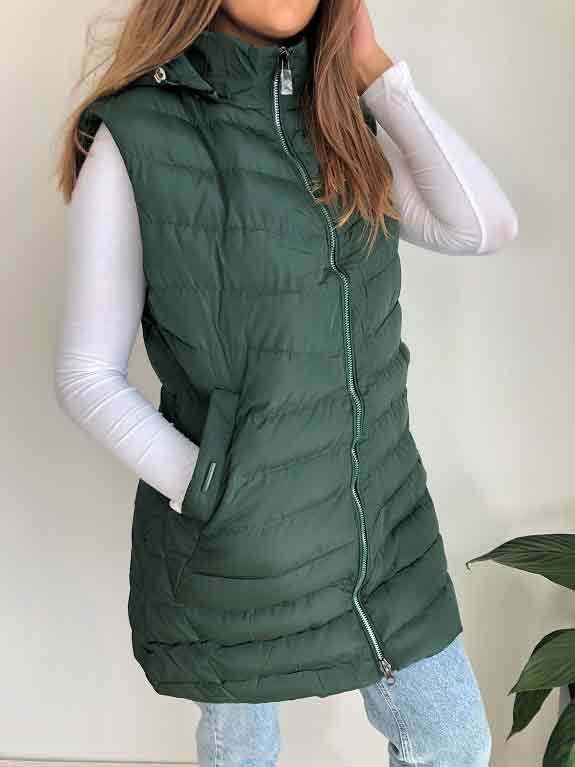 Dámská vesta pro plnoštíhlé zelená Amber