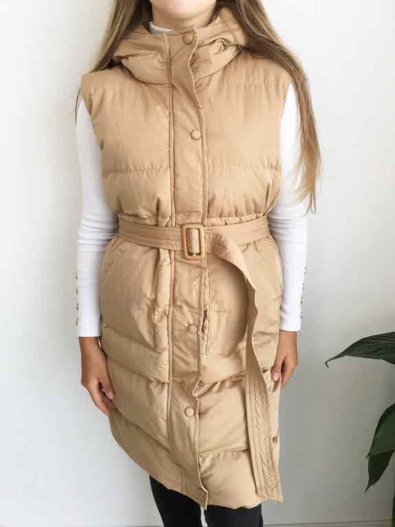 Dámská vesta dlouhá elegantní hnědá