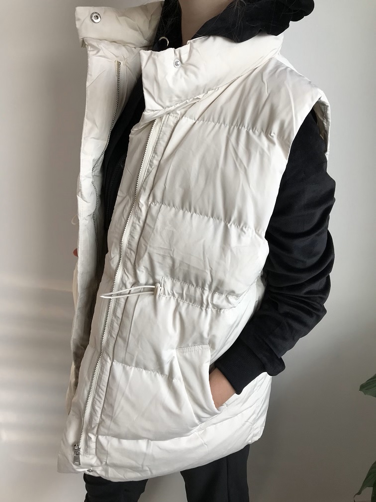 Dámská prošívaná OVERSIZE vesta smetanová