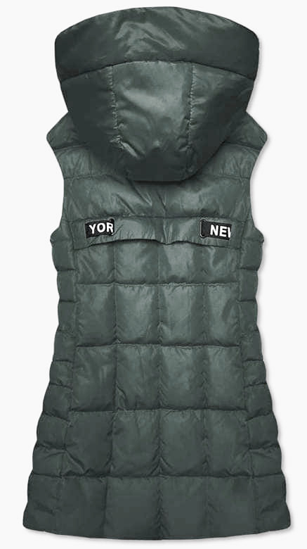 Dámská vesta dlouhá s kapucí khaki vel.XL