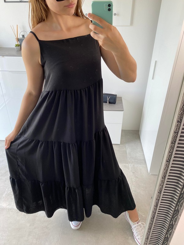 Letní šaty dlouhé černé Elegant UNI