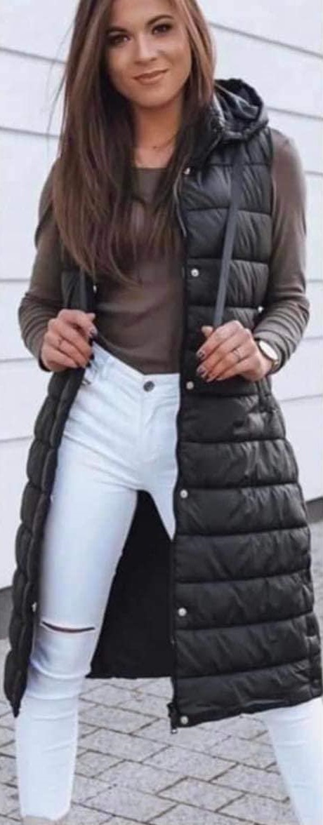 Dámská vesta Darcy černá dlouhá M