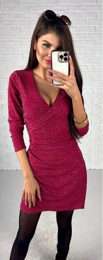 Třpytivé šaty Melissa fuchsie