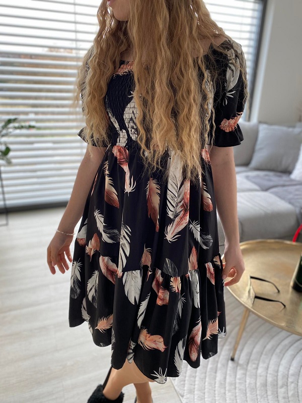 Letní šaty TESS pírka