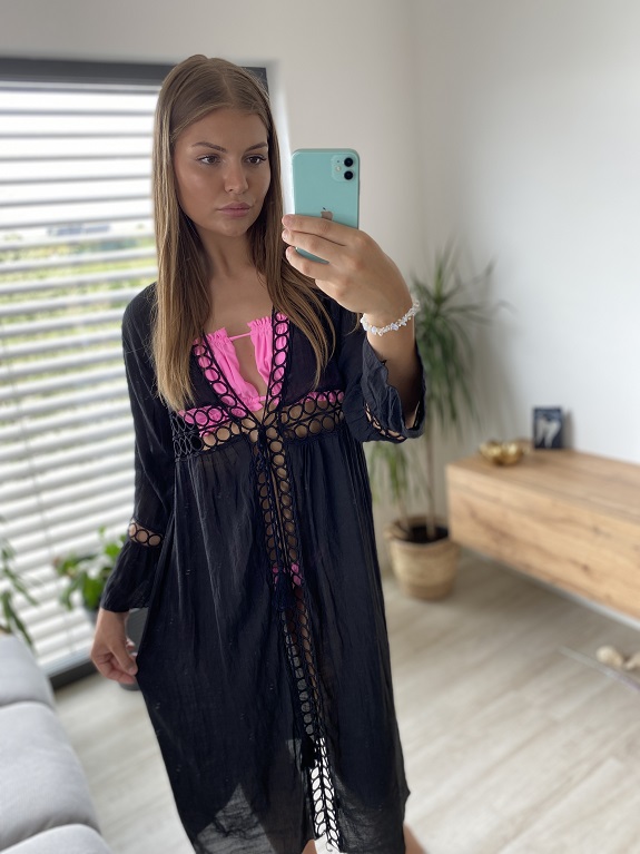 Dámské boho kimono černé UNI vel.