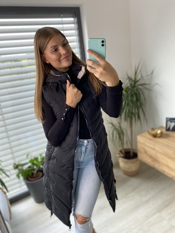 Dámská dlouhá vesta FEMME černá