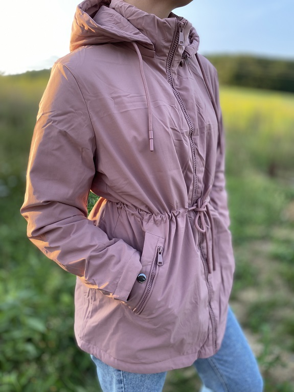 Dámská podzimní bunda pro plnoštíhlé růžová 3XL