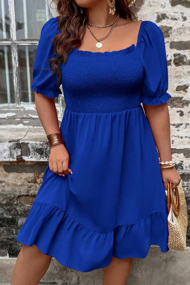 Letní šaty pro plnoštíhlé Dark Blue