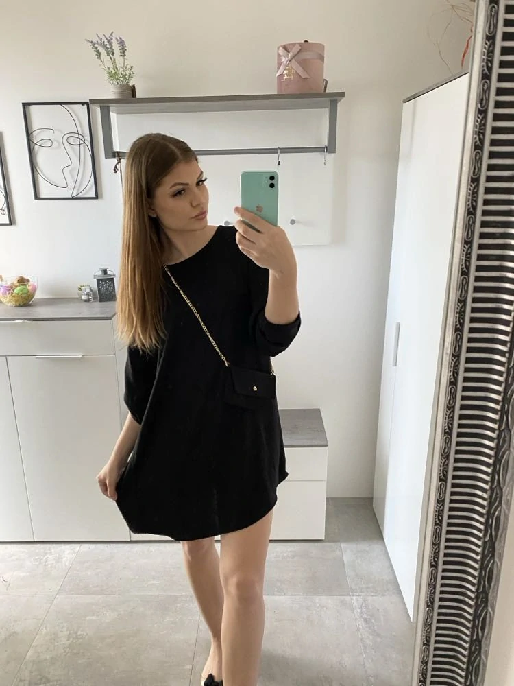 Letní Basic šaty pro plnoštíhlé černé