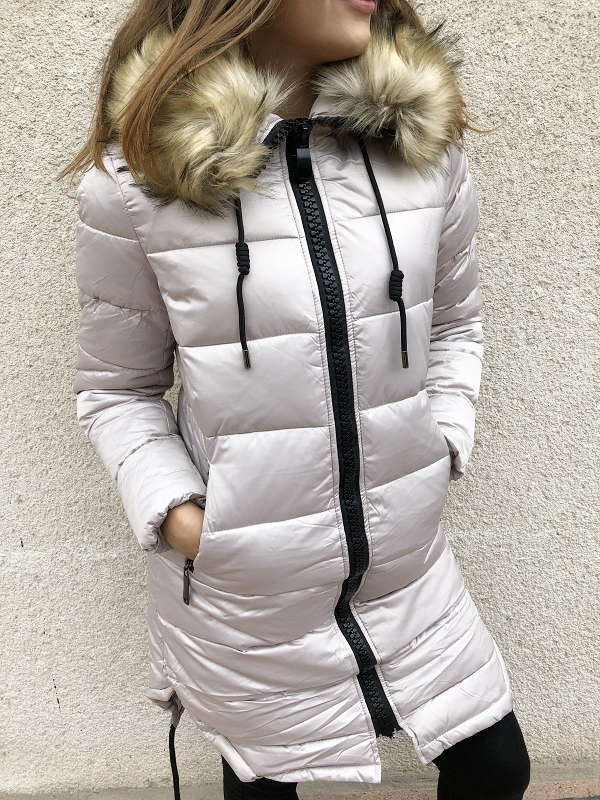Dámská luxusní zimní bunda béžová 17119
