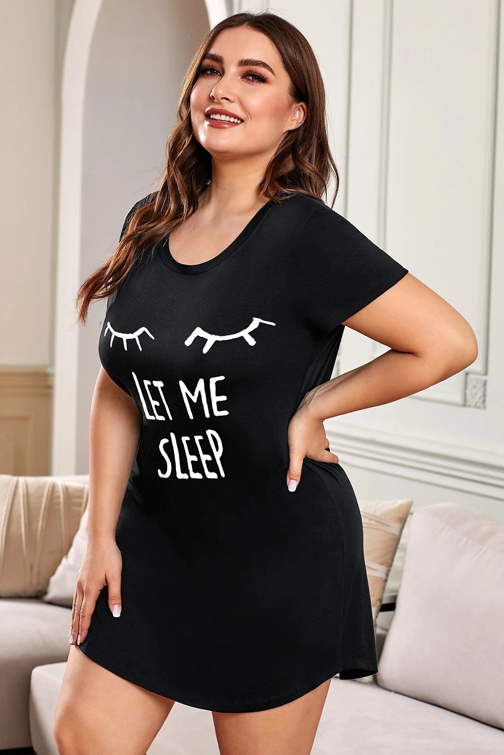 Dámská noční košile pro plnoštíhlé LET ME SLEEP