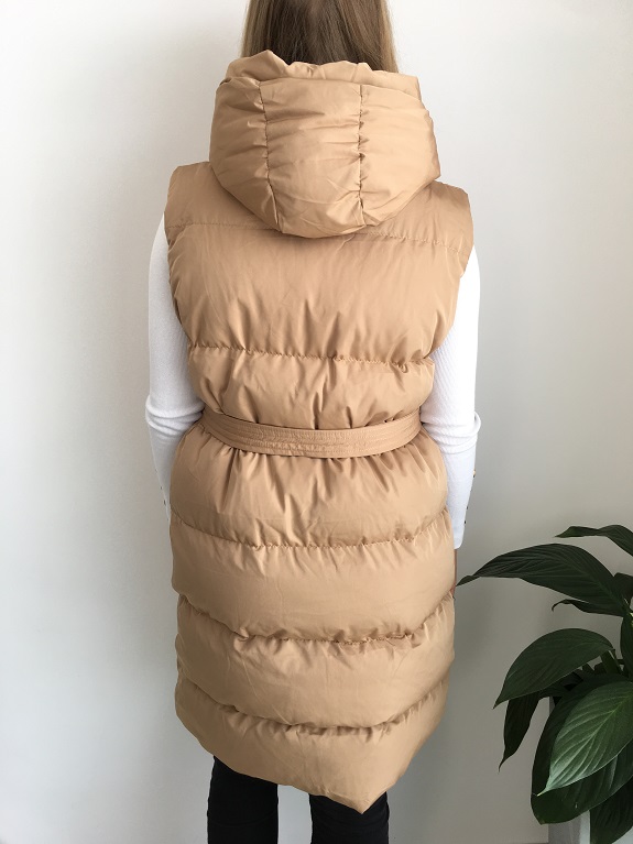 Dámská vesta dlouhá elegantní hnědá