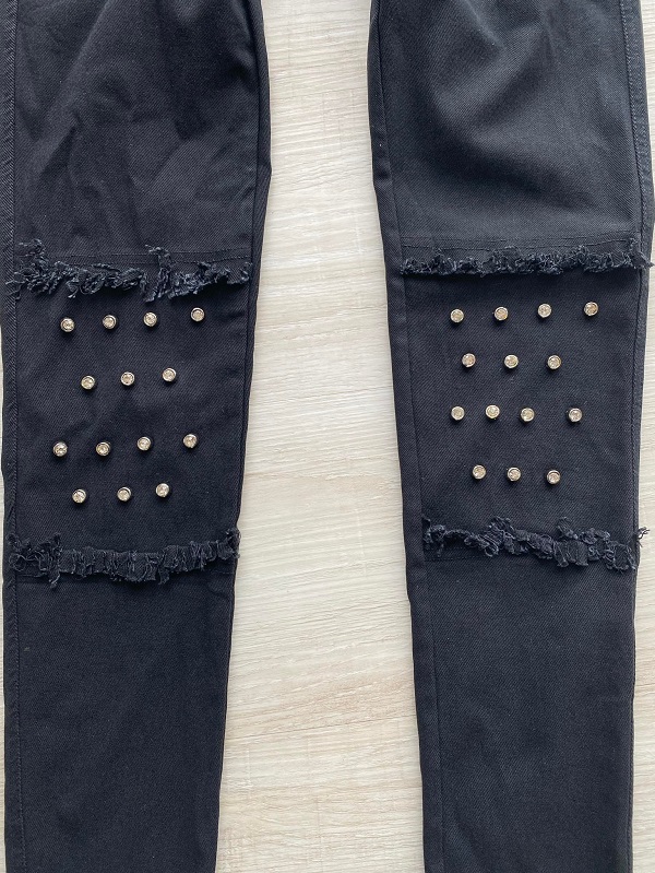 Dámské slim legíny se cvoky a otřepením vel.S/M