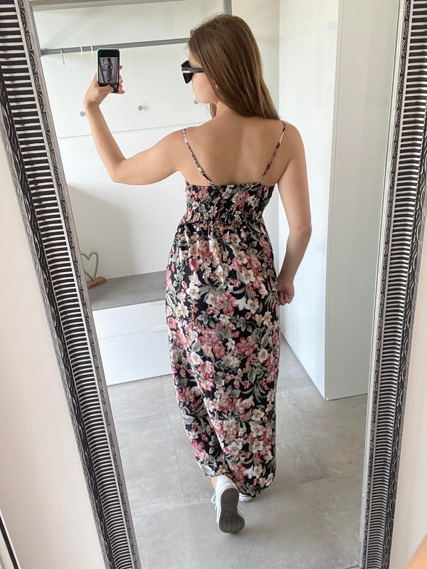 Letní šaty dlouhé černé SUNNY vel.XL/XXL