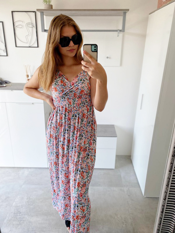 Letní šaty květinkové FLY červené